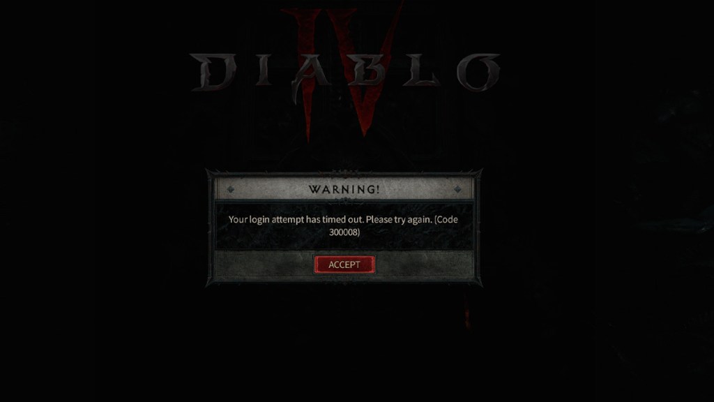 diablo 4 your login attempt has timed out