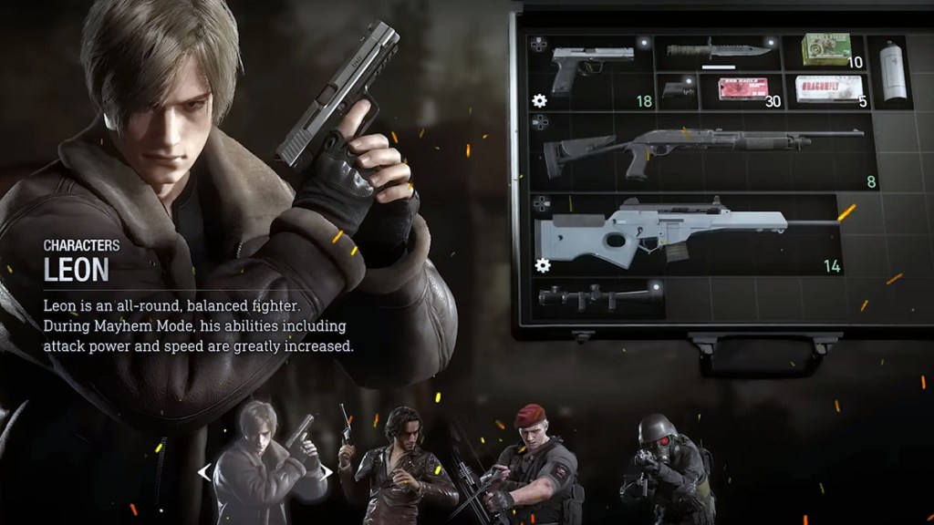 Resident-Evil-4-remake-Mercenaries-Leon-Inventory