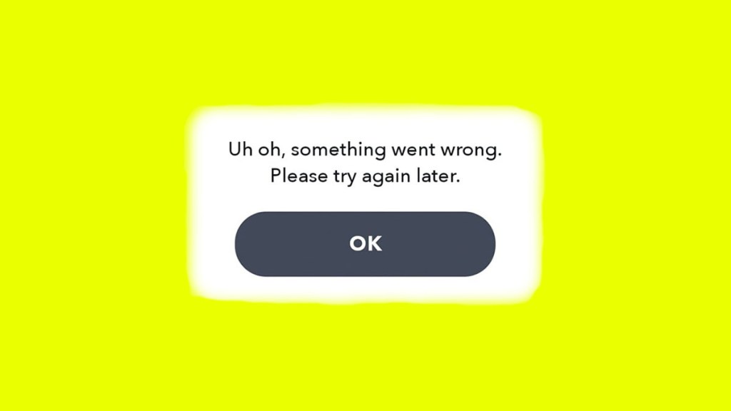 Snapchat Something Went Wrong Error