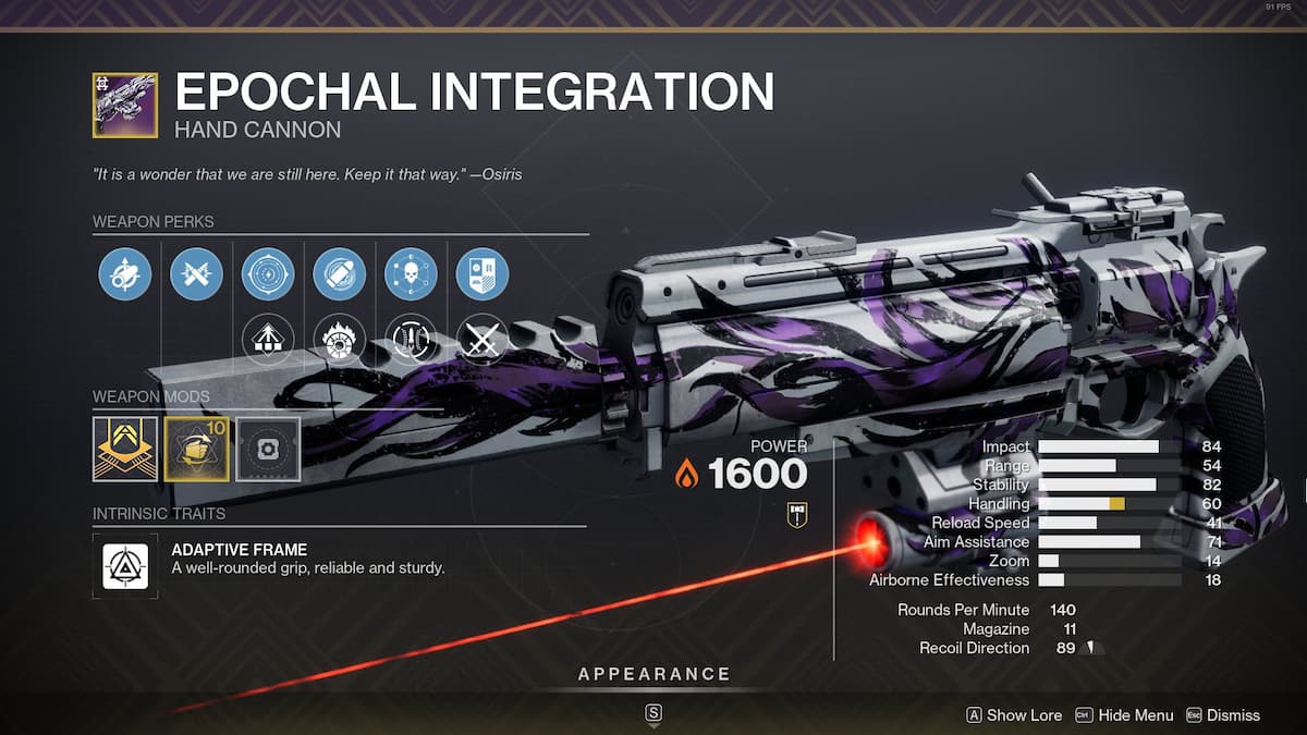 How to Unlock the Epochal Integration Hand Cannon