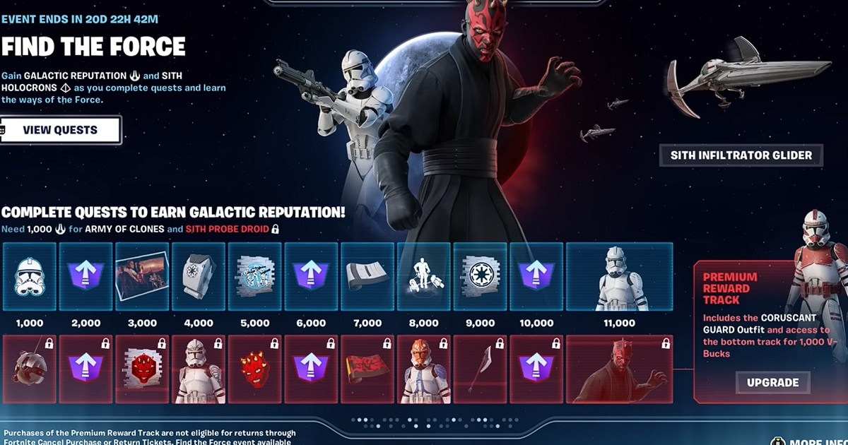 fusion Soveværelse Norm Fortnite Star Wars Battle Pass: Skins Unlock List for Find the Force Event - GameRevolution fusion Soveværelse Norm Fortnite Star Wars Battle Pass: Skins Unlock List for Find the Force Event - GameRevolution