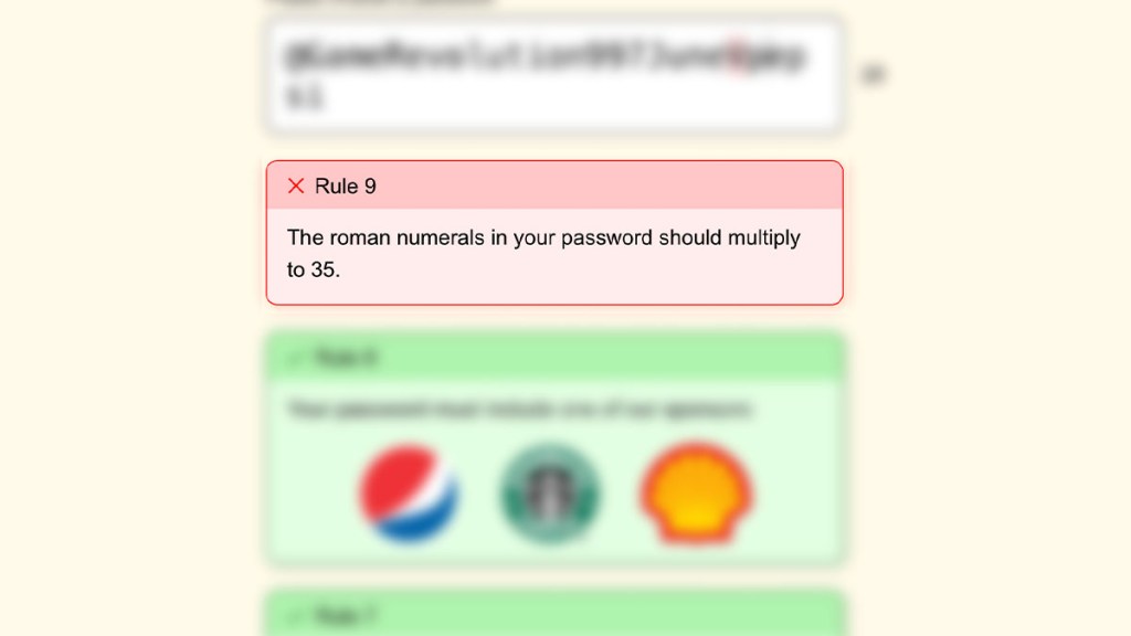 The Password Game Rule 9 Roman Numbers Multiply to 35