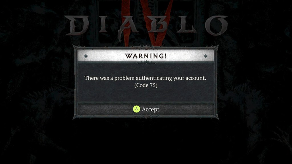 Diablo 4 Code 75 Xbox Error Fix