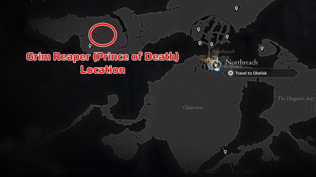 Final Fantasy 16 Grim Reaper Prince of Death Location Map