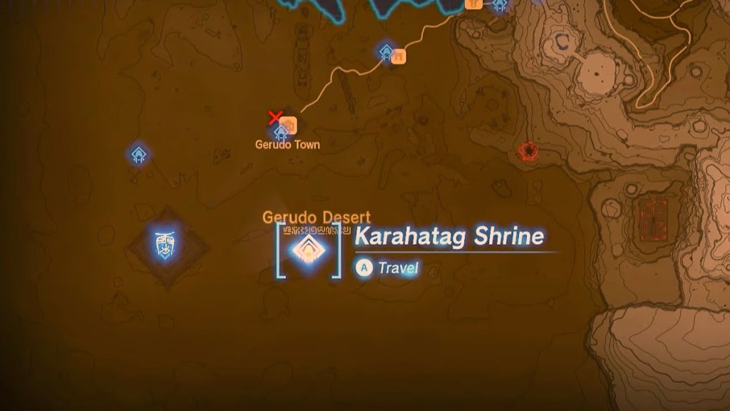 Zelda Tears of the Kingdom Karahatag Shrine Location Map