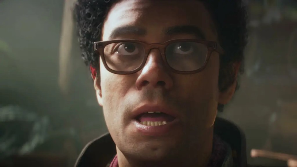 Fable: Close-up of Richard Ayoade's character.