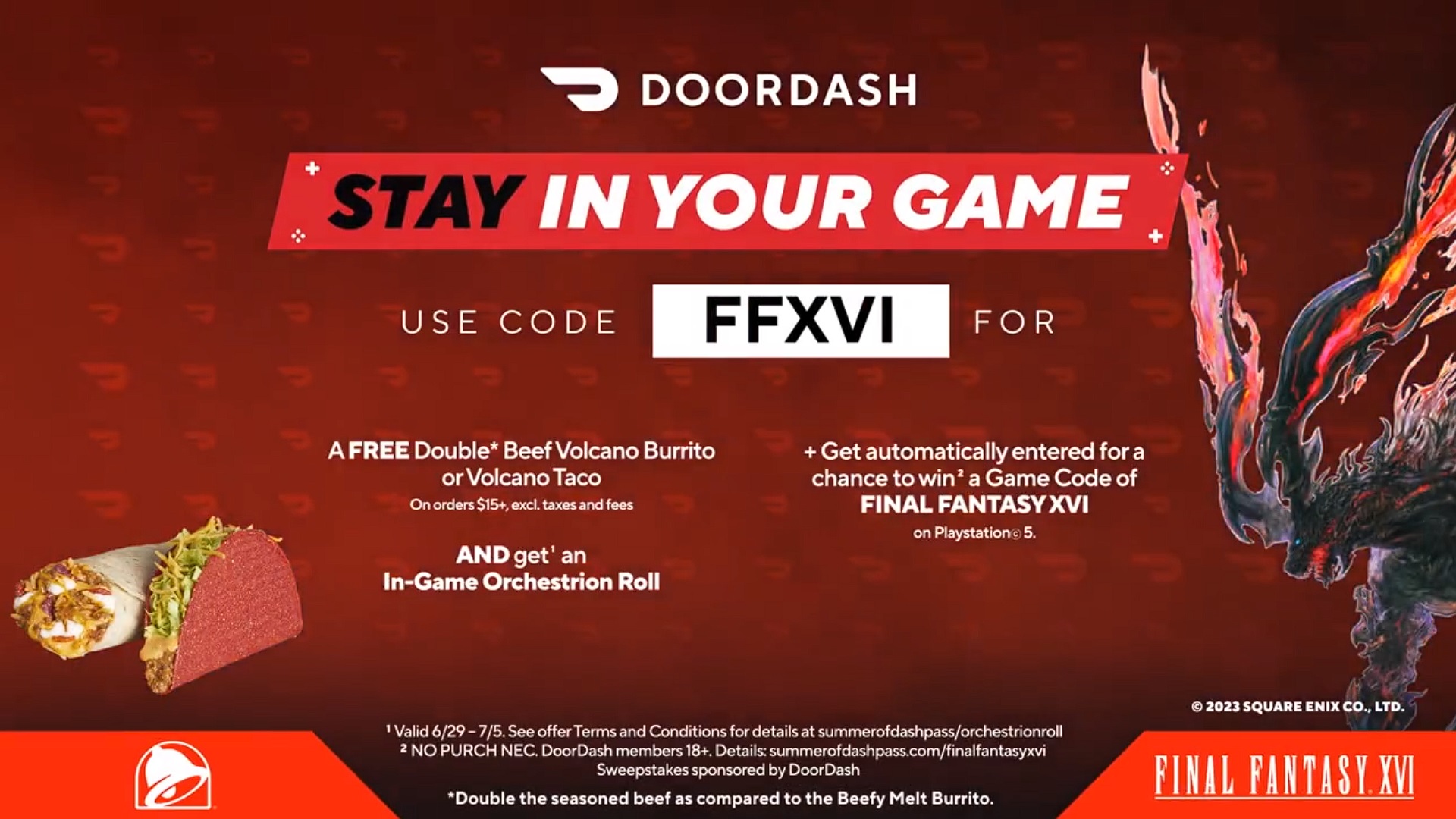 Final Fantasy 16 Taco Bell DoorDash Code How to Get Free Orchestrion