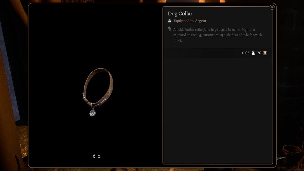 Baldur's Gate 3 Dog Collar BG3 Location Button Arcane Tower