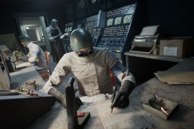 The Outlast Trials: Doctors taking notes in a lab.