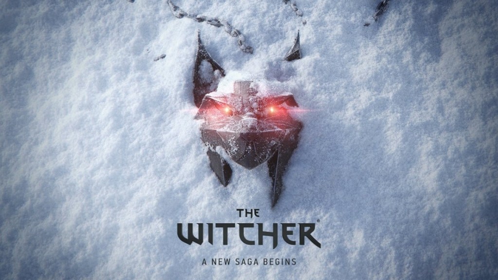 The Witcher: A mask partially buried in some snow.