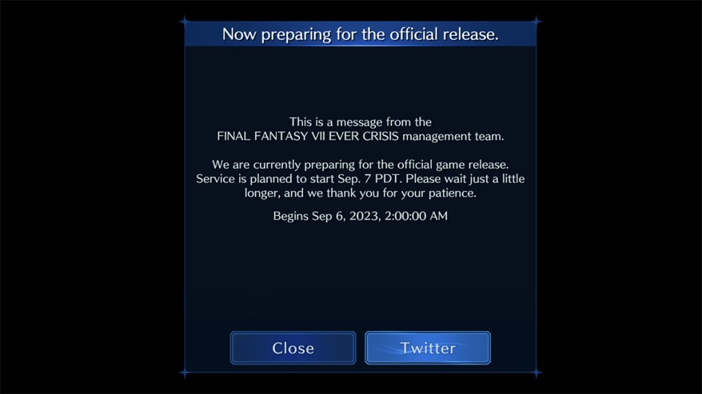 Final Fantasy 7: Ever Crisis Stuck on Now Preparing for Official Release Fix