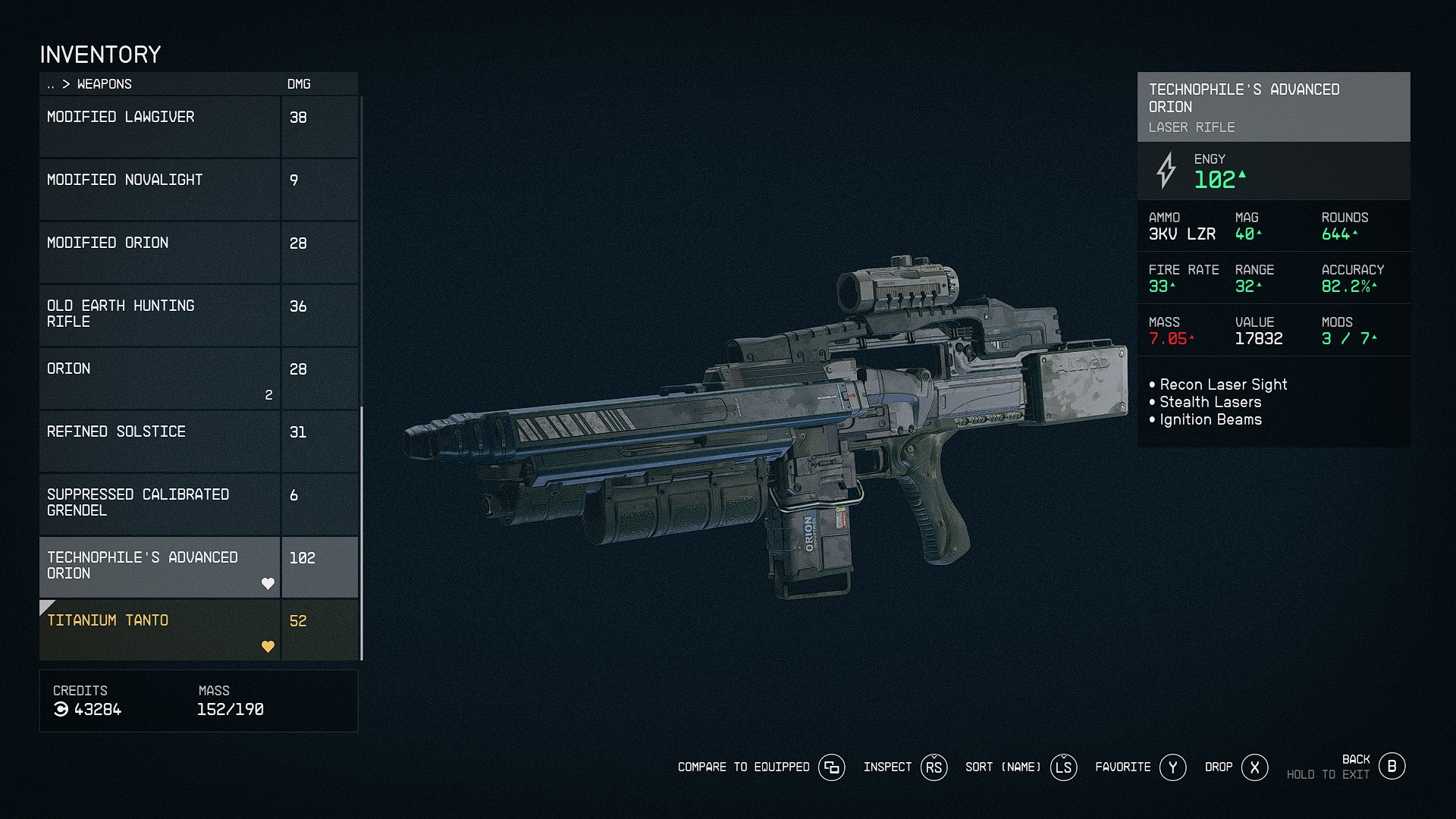 Starfield Weapon Tiers List of Base Equipment Gear Progression