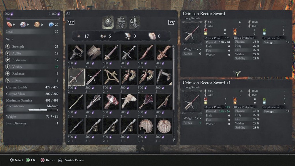 Lords of the Fallen Upgrading Weapons