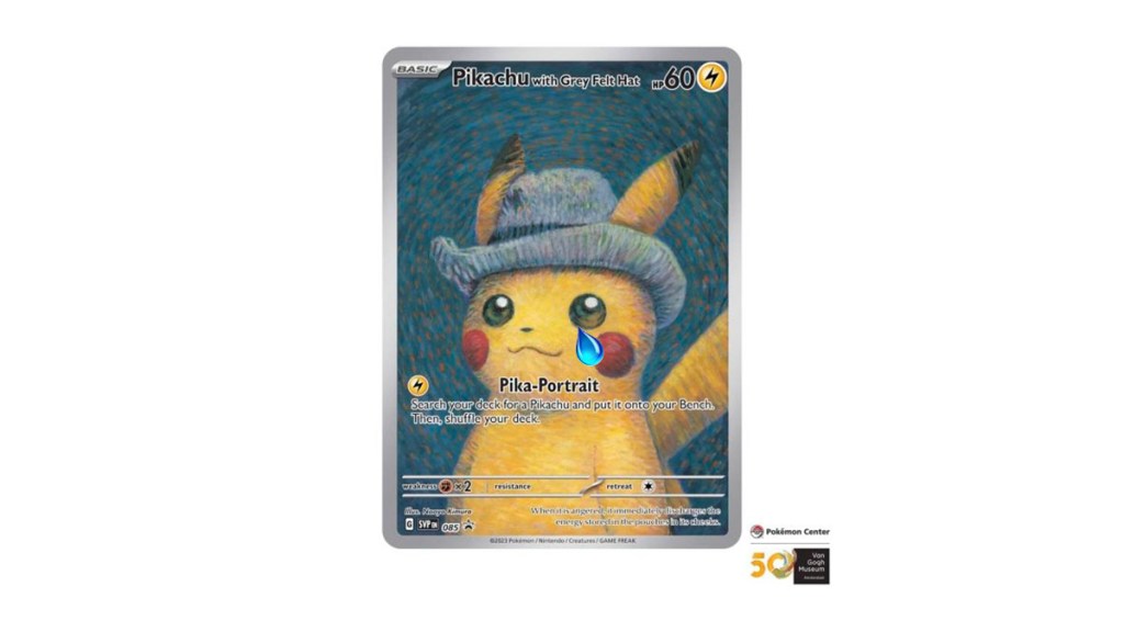 Van Gogh Pikachu in Grey Felt Hat Promo Card Pokemon Center Orders Canceled