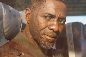 Cyberpunk 2077: a close-up of Idris Elba's character in Phantom Liberty.