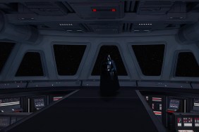 Star Wars Dark Forces: Darth Vader with the blackness of space behind him.