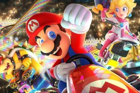 Mario Kart 8: Mario himself ahead of other Nintendo characters in a race.