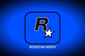 Rockstar North logo on a dark blue background.