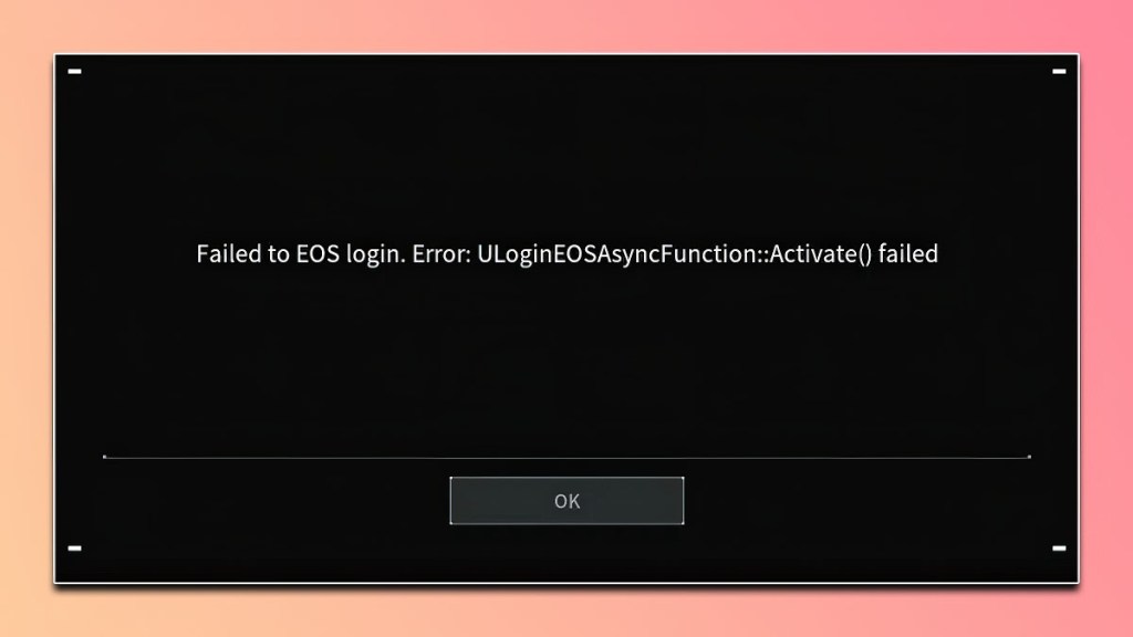 Palworld Failed to EOS Login Error Fix