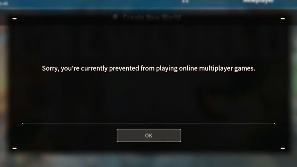 Palworld Sorry, You’re Currently Prevented From Playing Online Multiplayer Games Error Fix