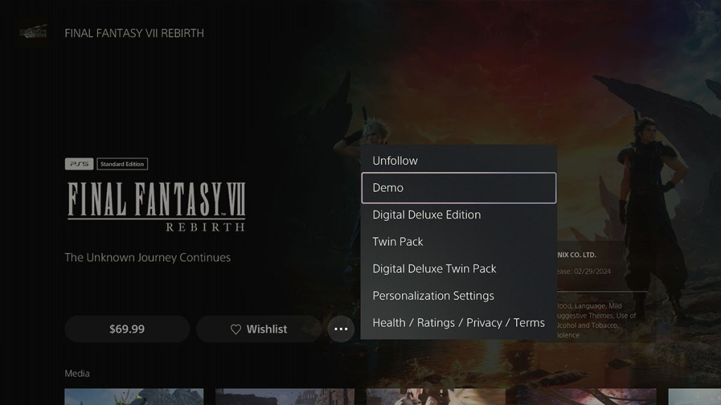 Final Fantasy 7 Rebirth Demo Download