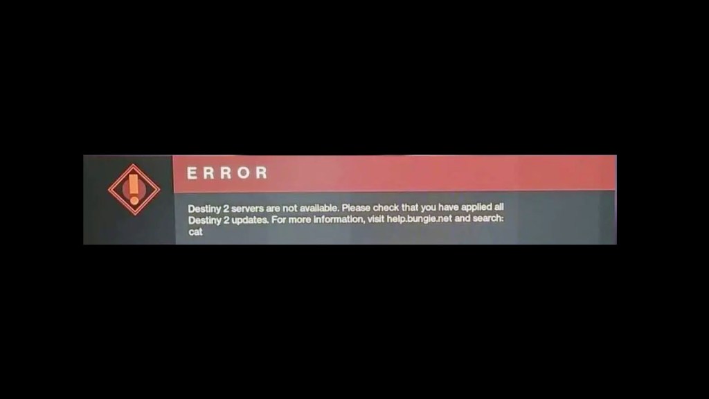Destiny 2 Error Code Cat Message