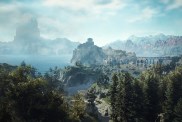 Dragon's Dogma 2: a huge vista with a misty castle off in the far distance.