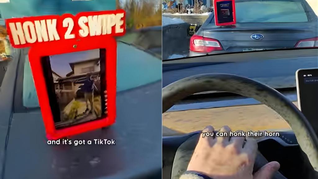 Man Lets Drivers Scroll TikTok by ‘Honking'