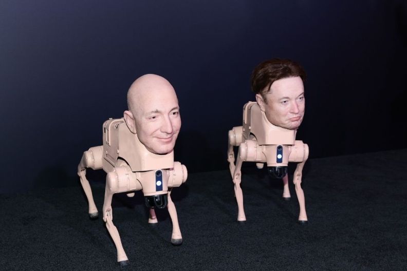 Robot Dogs With Elon Musk & Jeff Bezos Heads Spark Buzz on Internet
