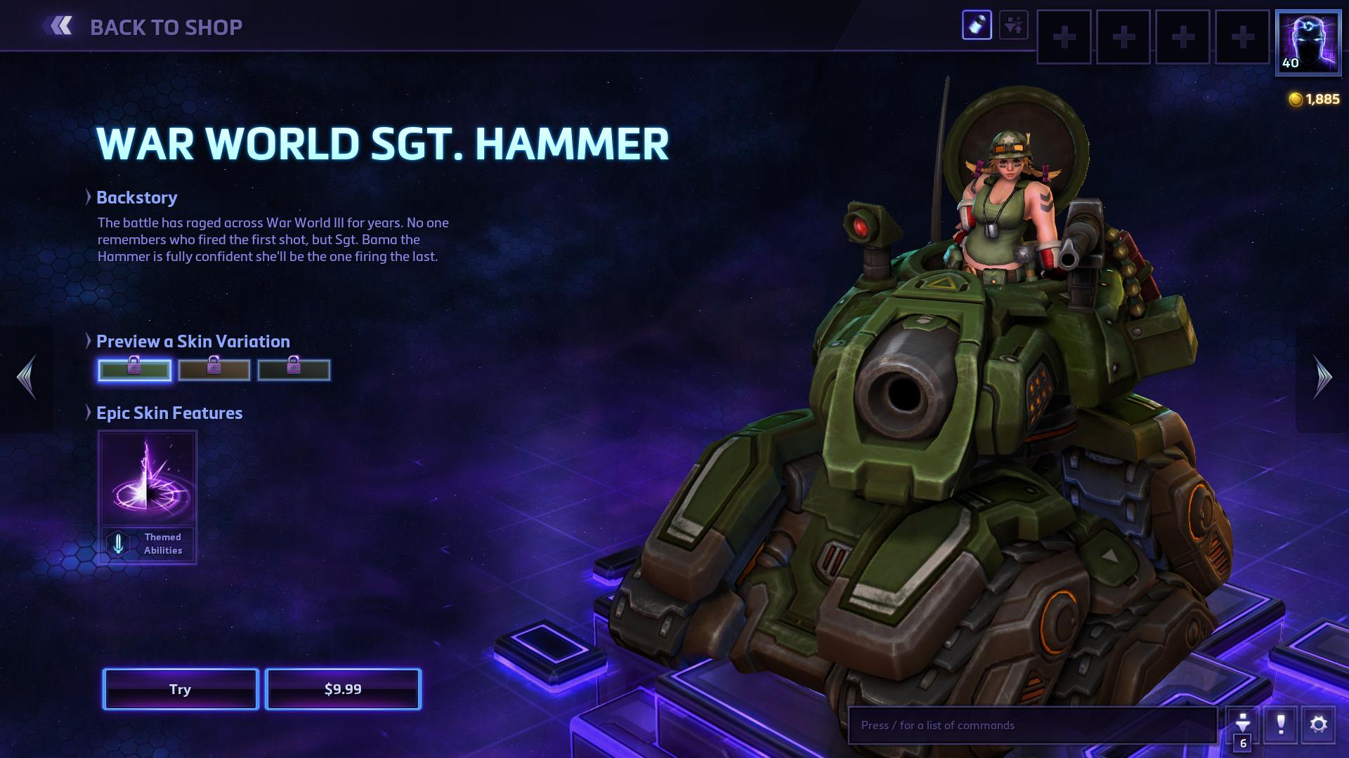 Worst: War World Sgt. Hammer