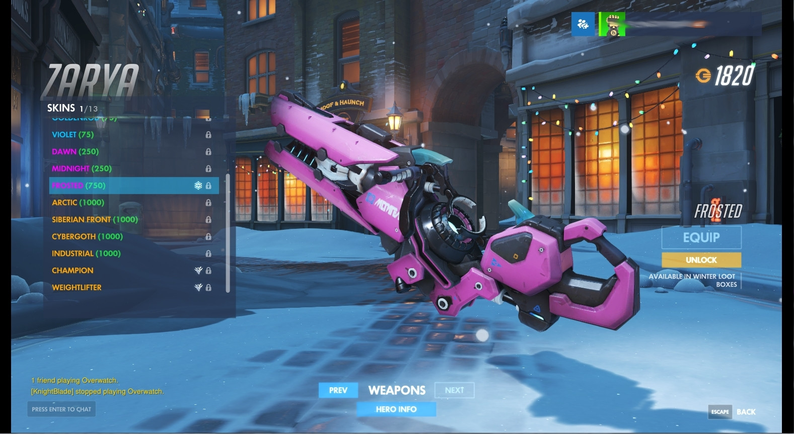 Zarya (Frosted) Weapon