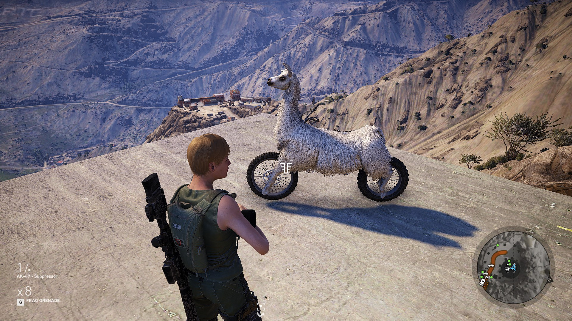 Llama Motorcycle With Rainbow Nitrous Butt Farts in Ghost Recon Wildlands Narco Road #1