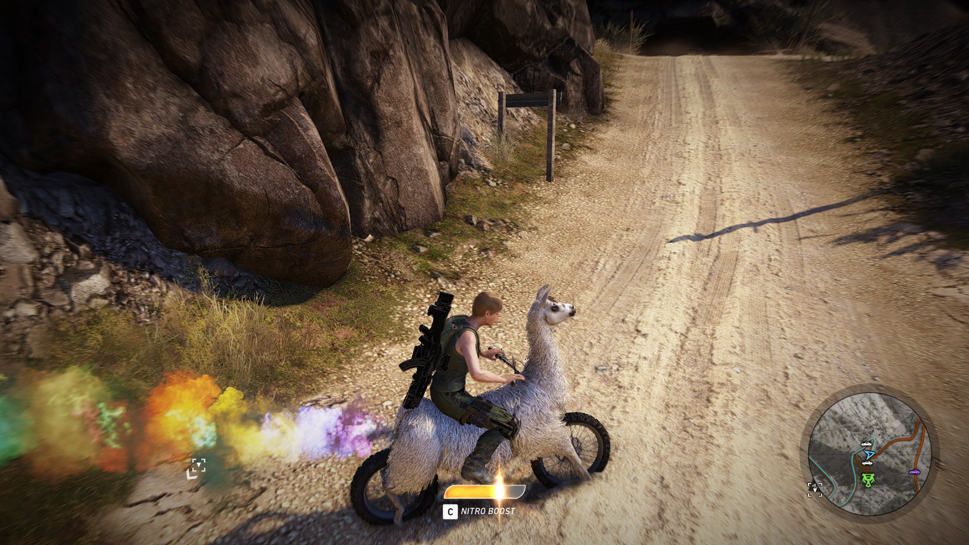 Llama Motorcycle With Rainbow Nitrous Butt Farts in Ghost Recon Wildlands Narco Road #4