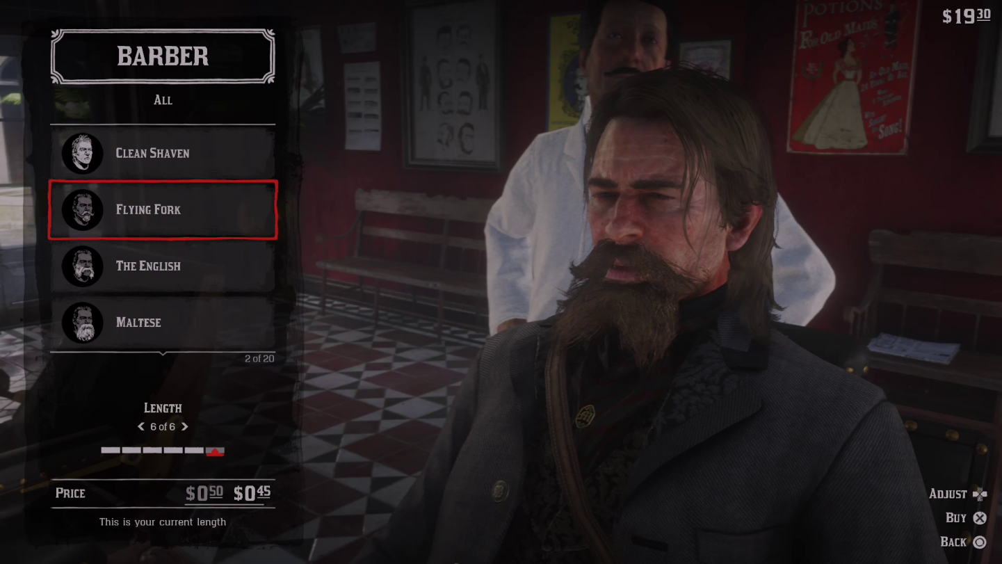 Red Dead Redemption 2 Facial Hair Flying Fork