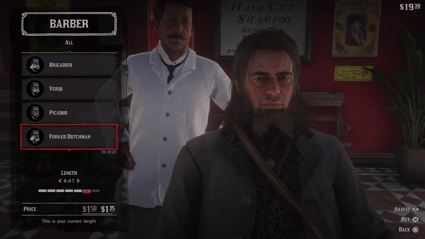 Red Dead Redemption 2 Facial Hair Forked Dutchman