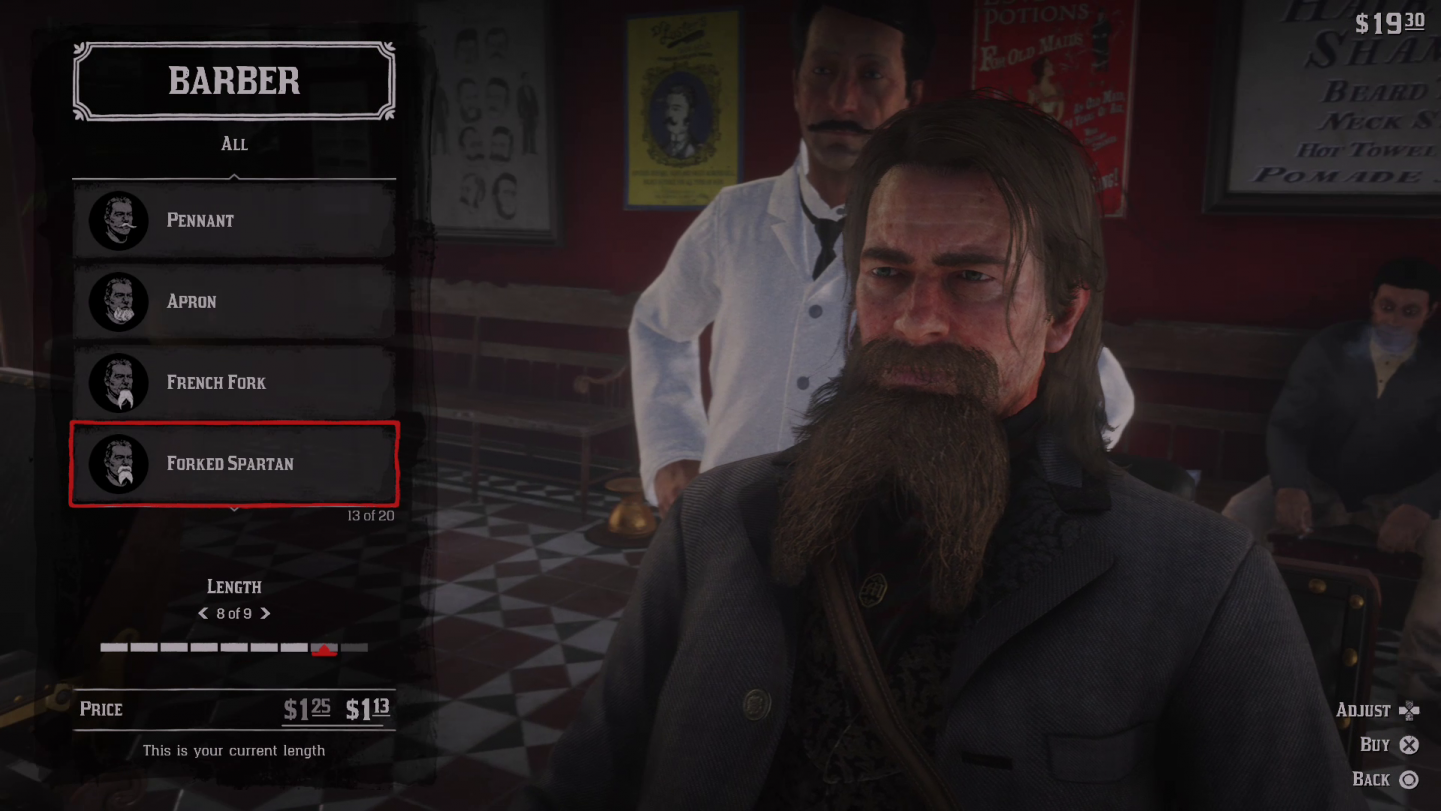 Red Dead Redemption 2 Facial Hair Forked Spartan