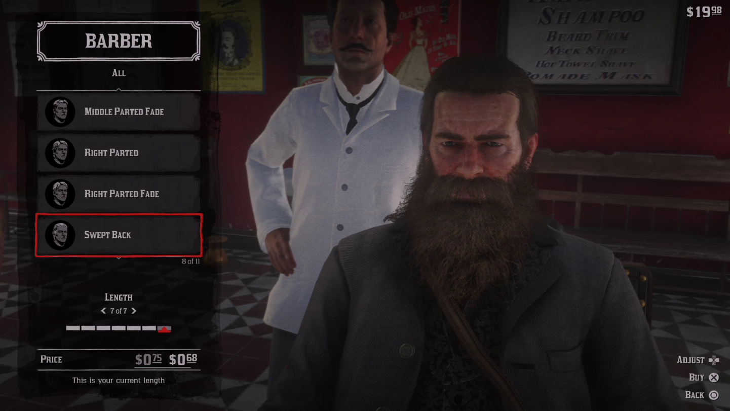 Red Dead Redemption 2 Hairstyle Swept Back