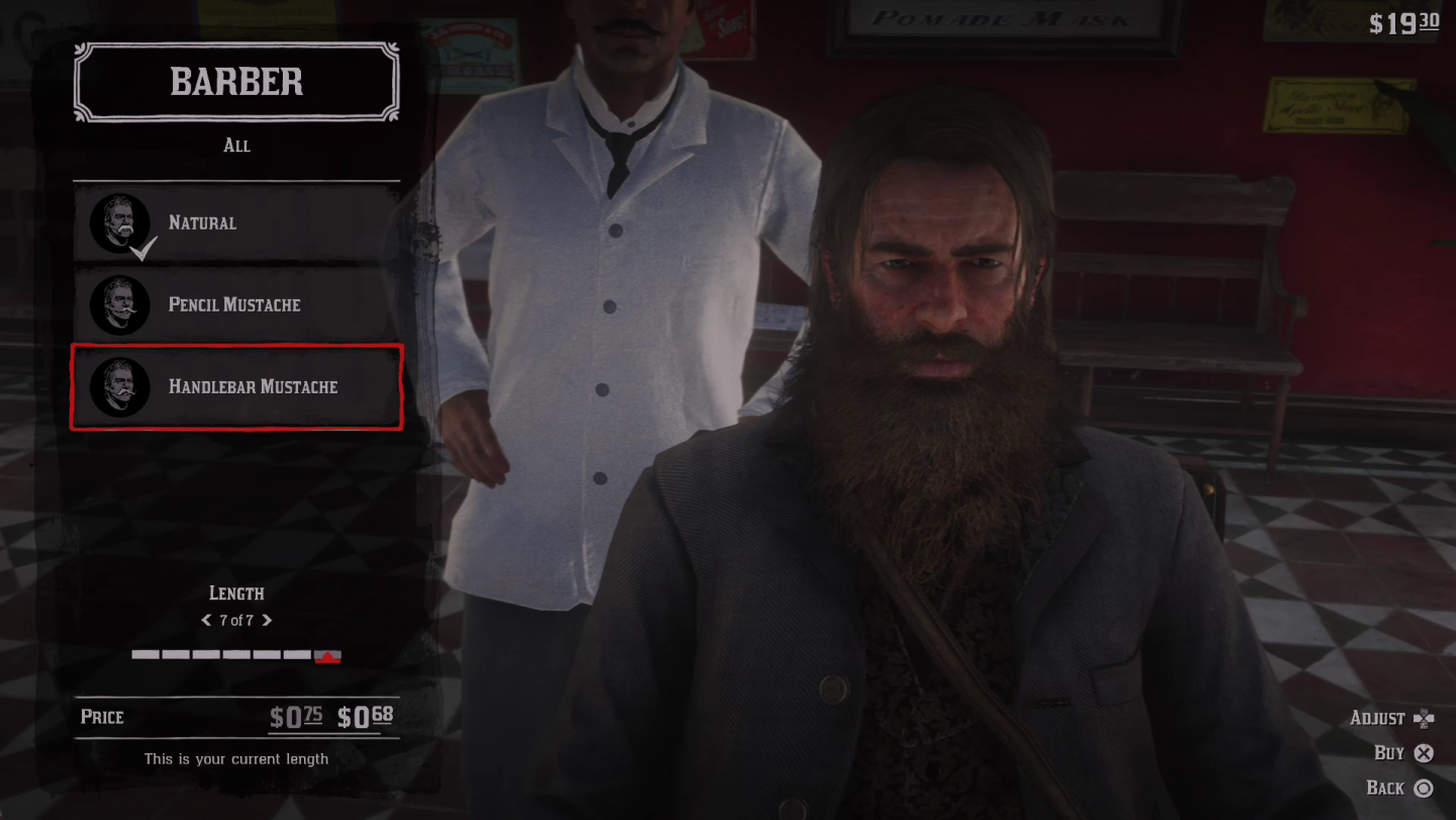 Red Dead Redemption 2 Handlebar Mustache
